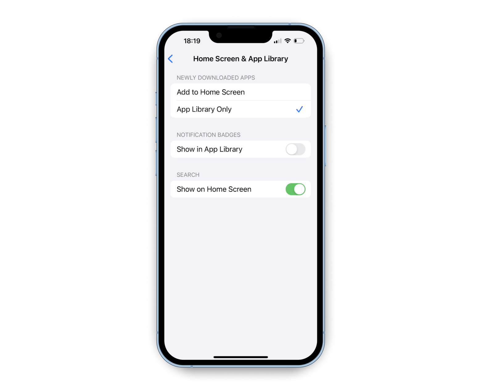 how to get access to App Library settings on iPhone