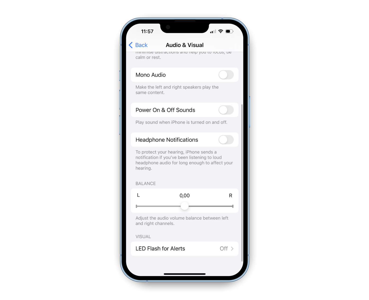 iphone audio volume balance