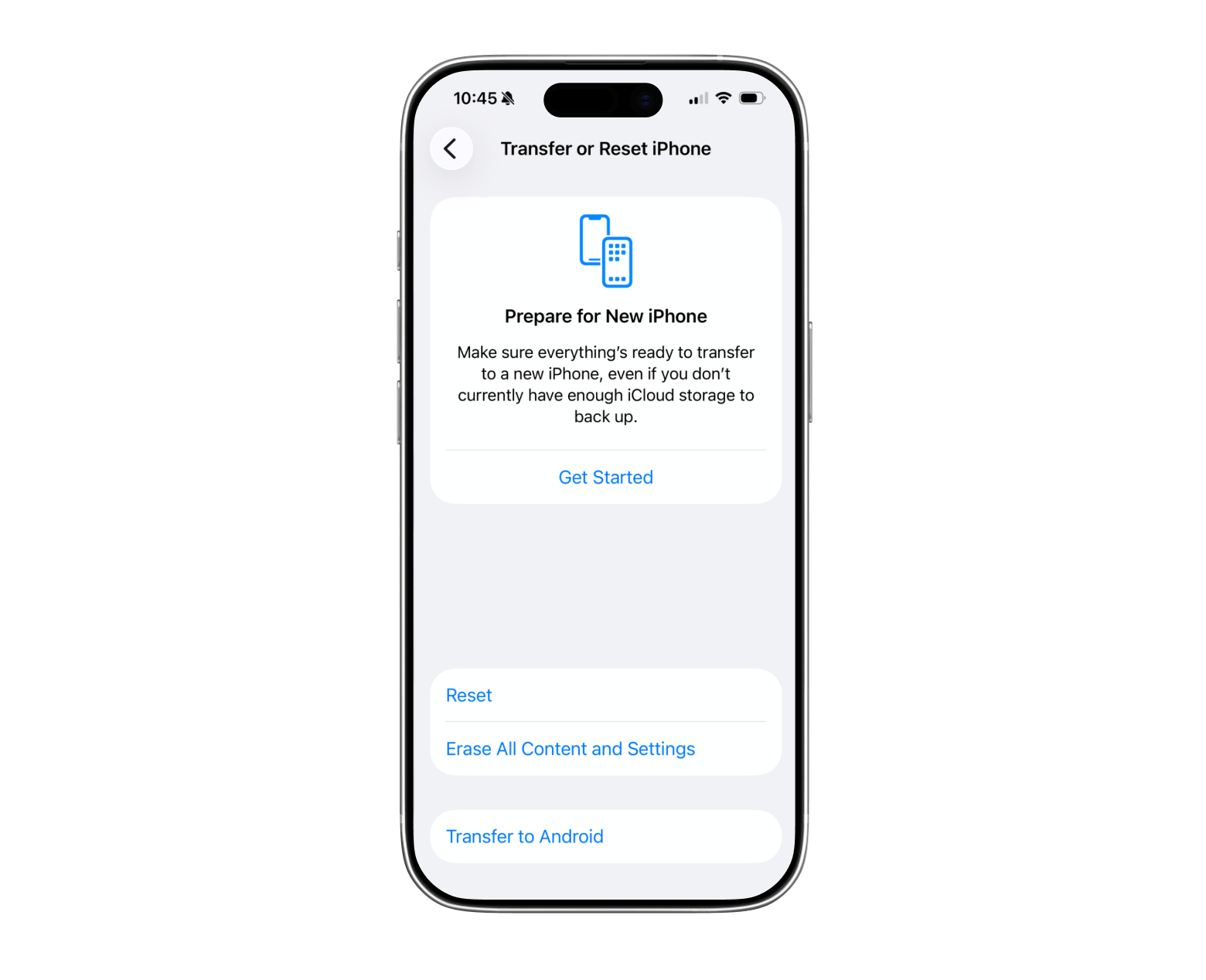 iPhone backup data for new device