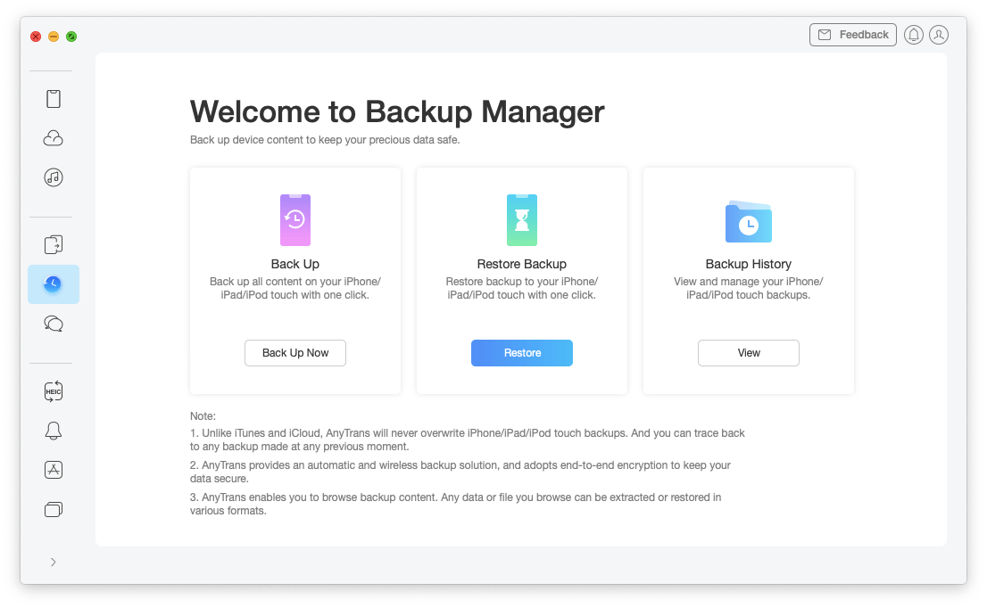 AnyTrans iPhone backup