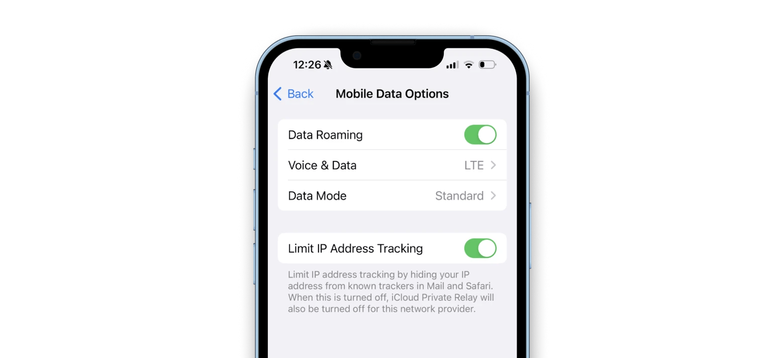 iphone data roaming settings