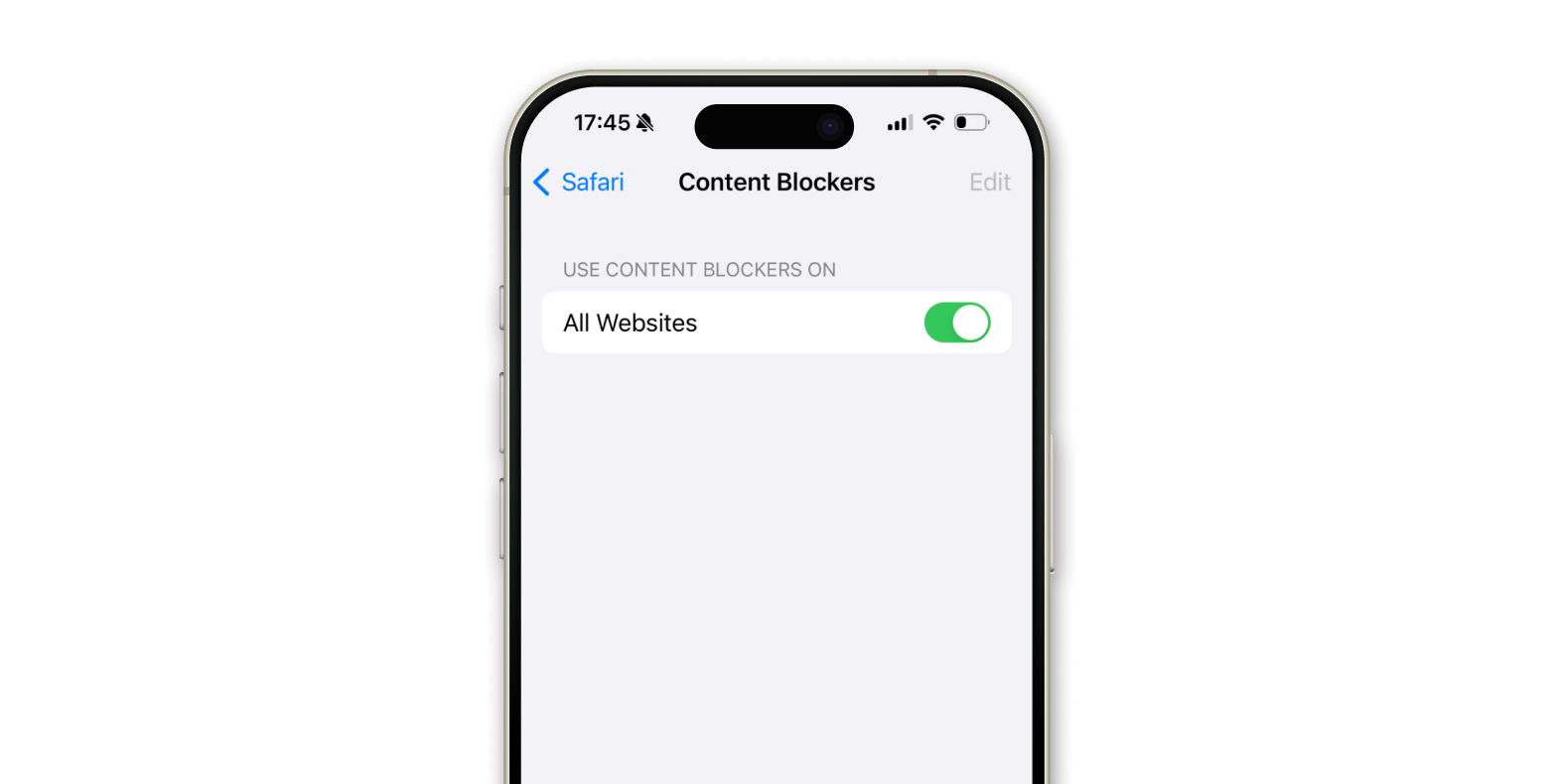 enable content blockers on iOS