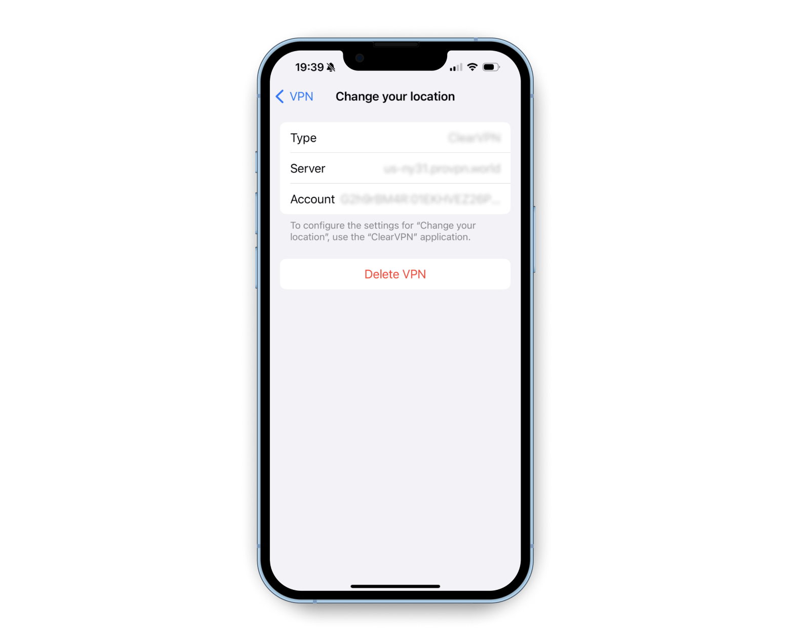 Delete VPN from iPhone