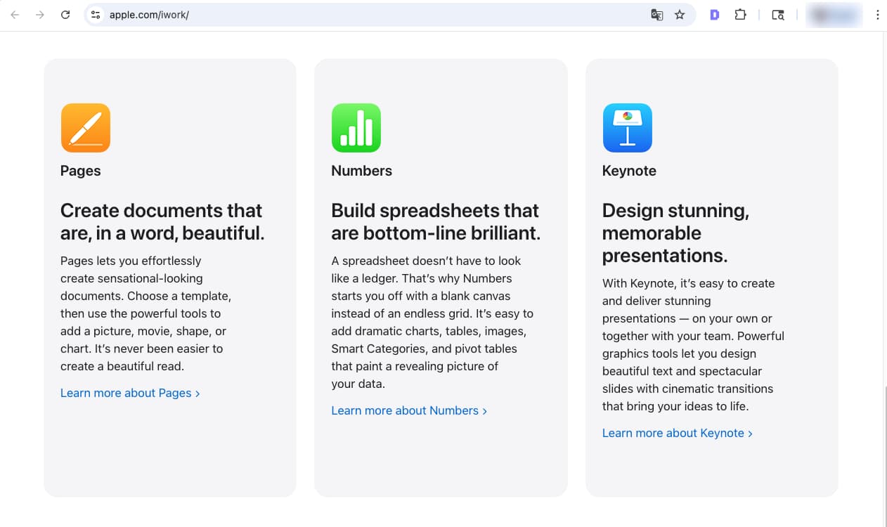 iwork on apple website