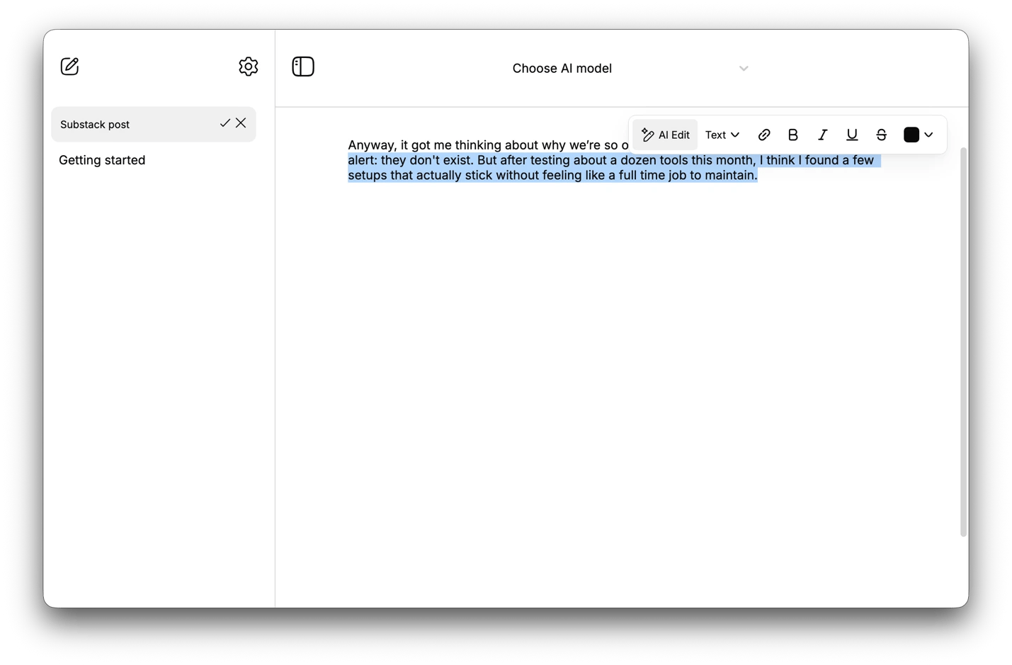 Editing selected text with AI assistance using Kerlig, an AI writing assistant from Setapp