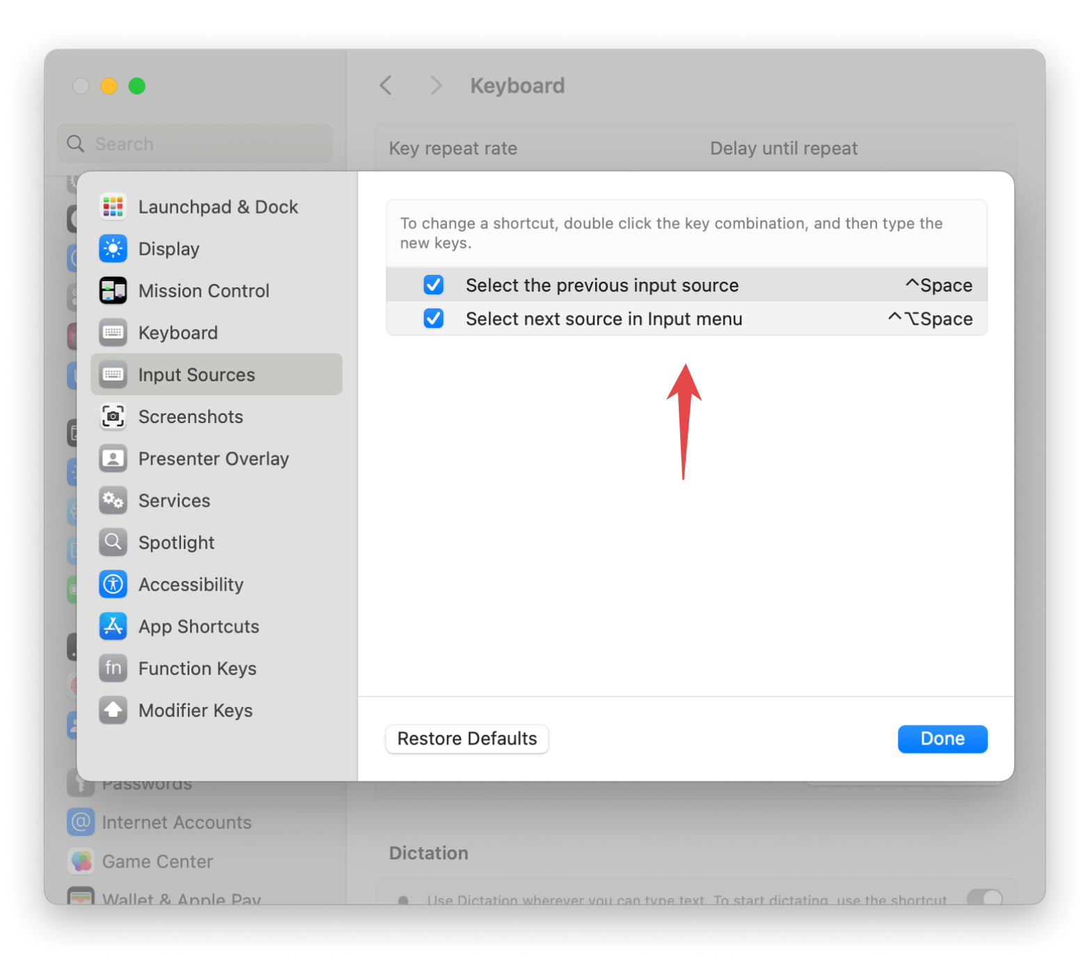 keyboard input sources system settings