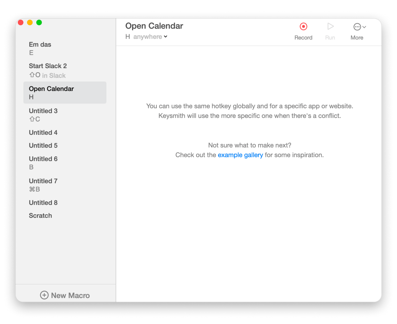The Keysmith app recording a macro workflow on Mac, available on Setapp.