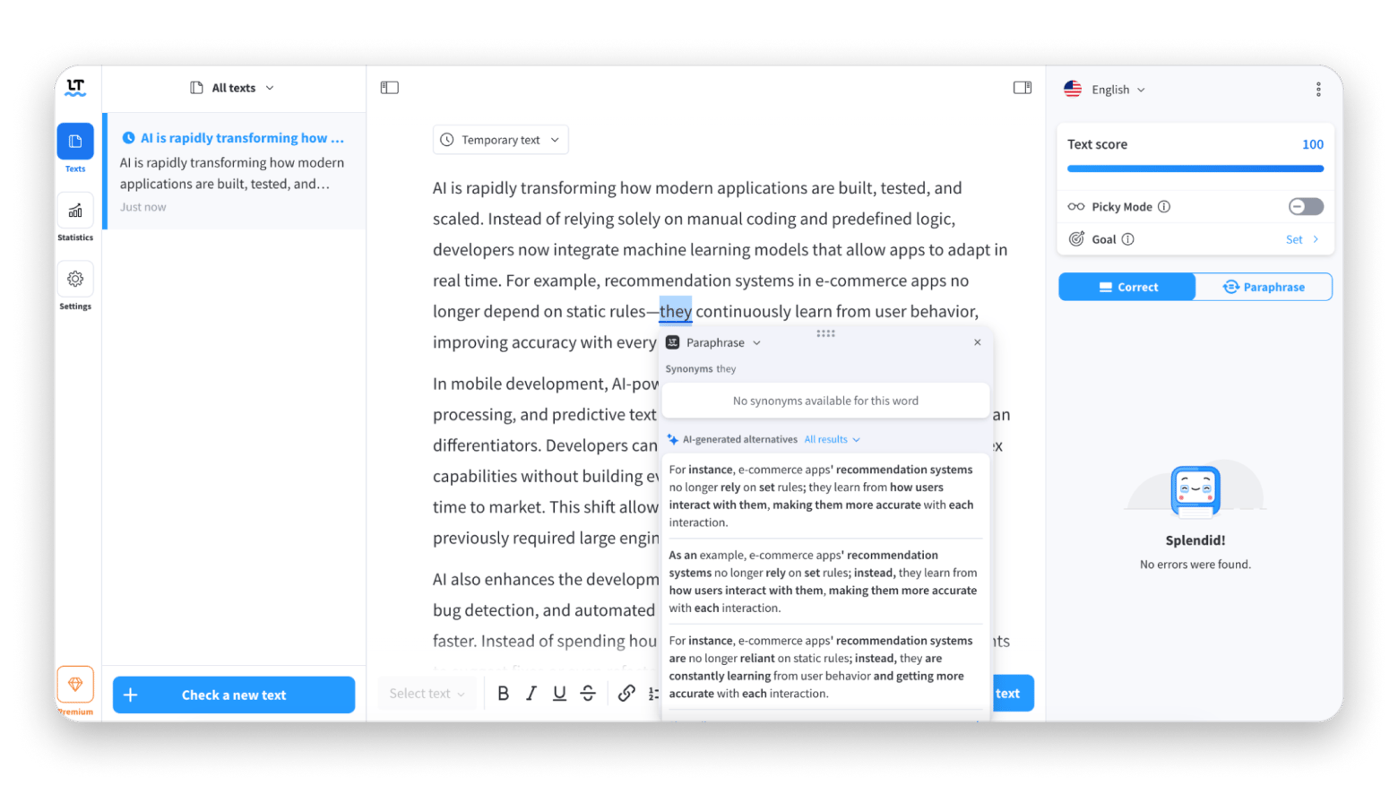 LanguageTool is a Grammarly alternative