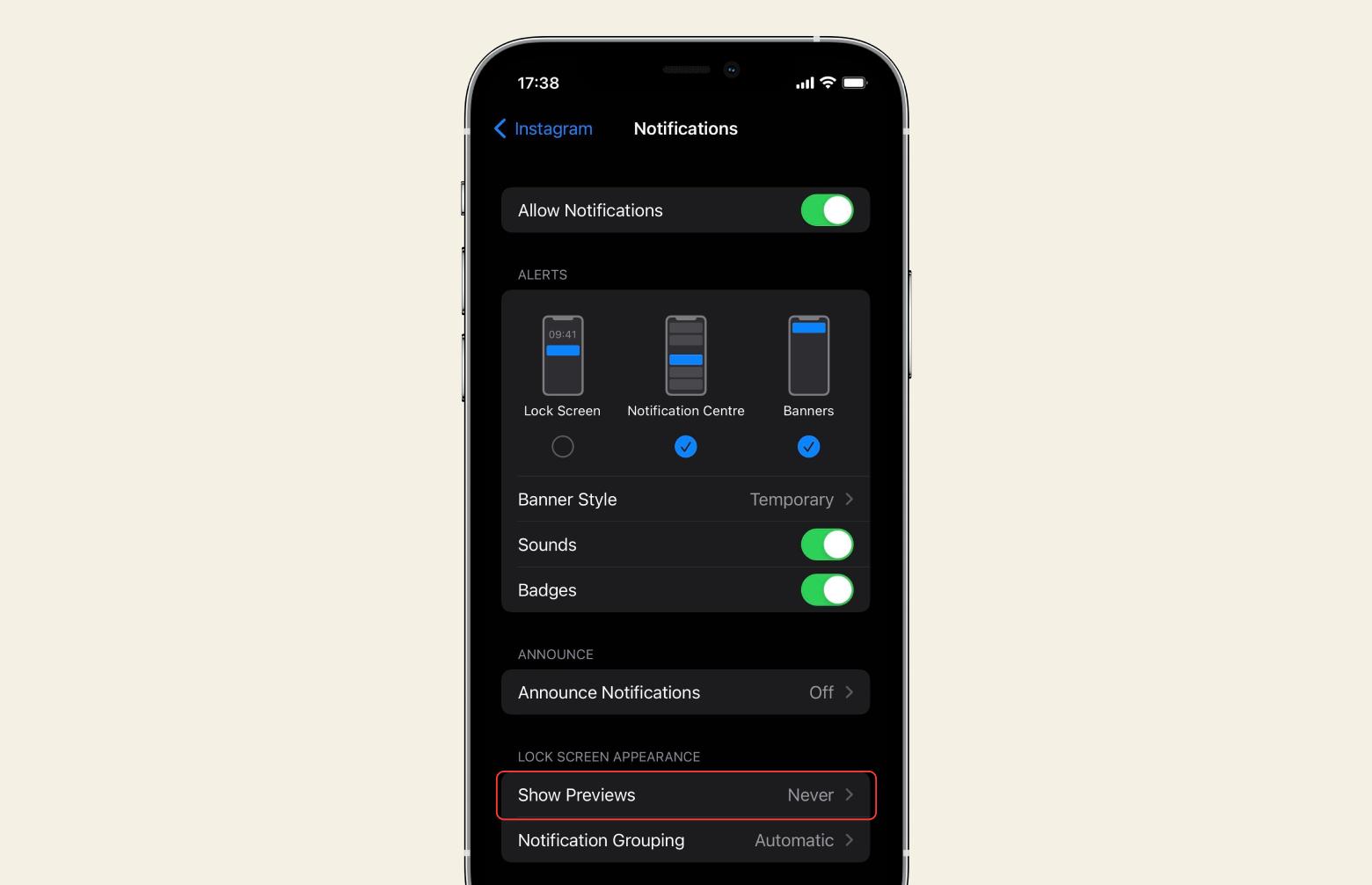 Access when locked iPhone's settings