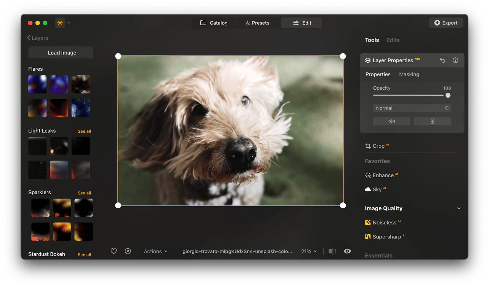 Luminar Neo AI tool to edit photos