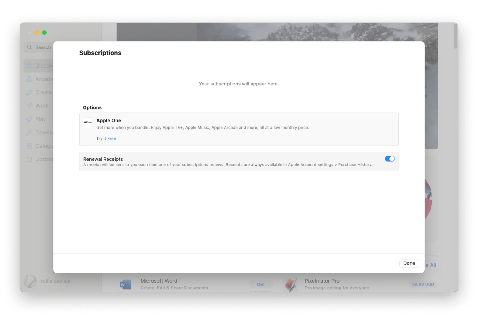 mac app store manage subscriptions