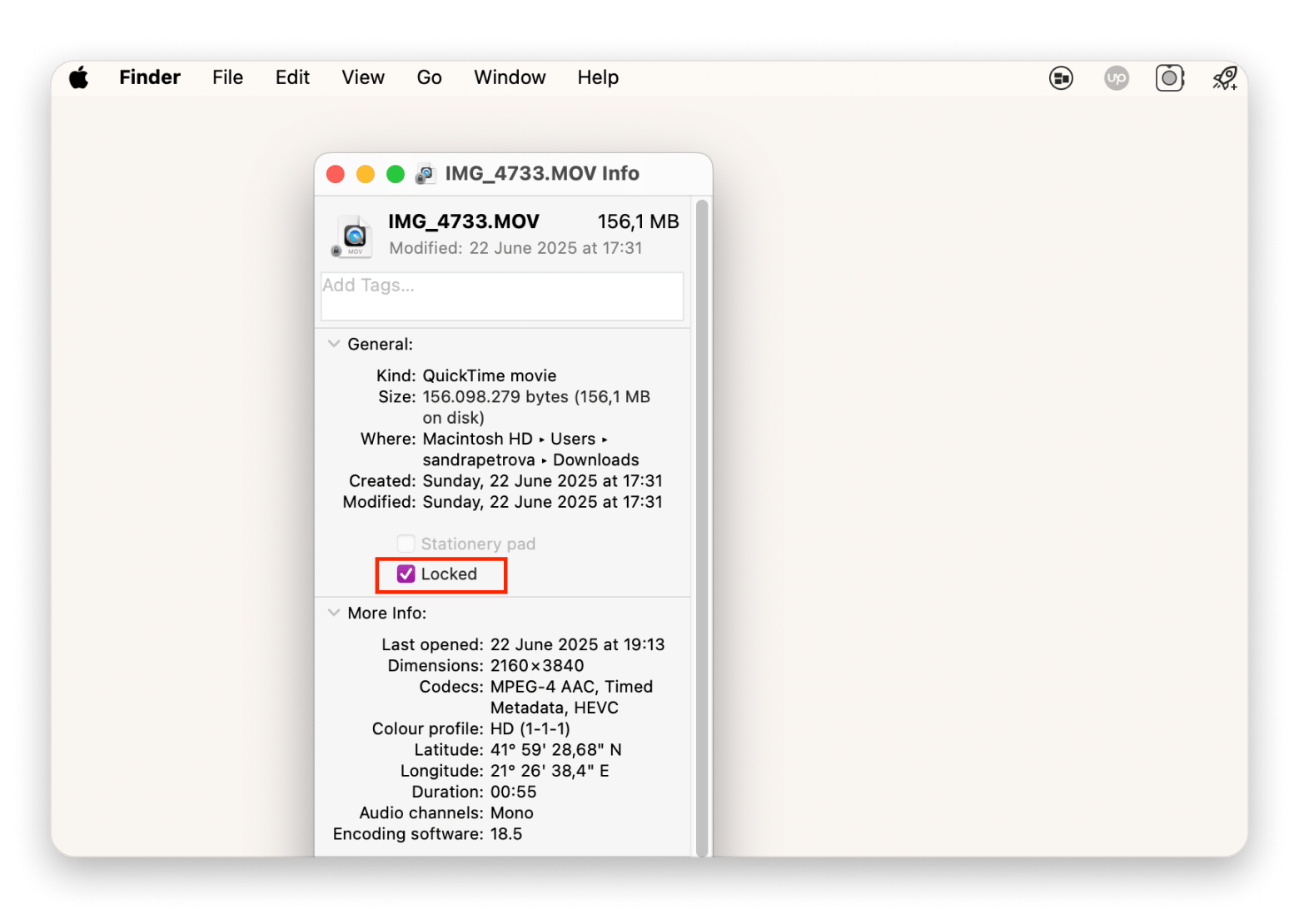 Mac locked document
