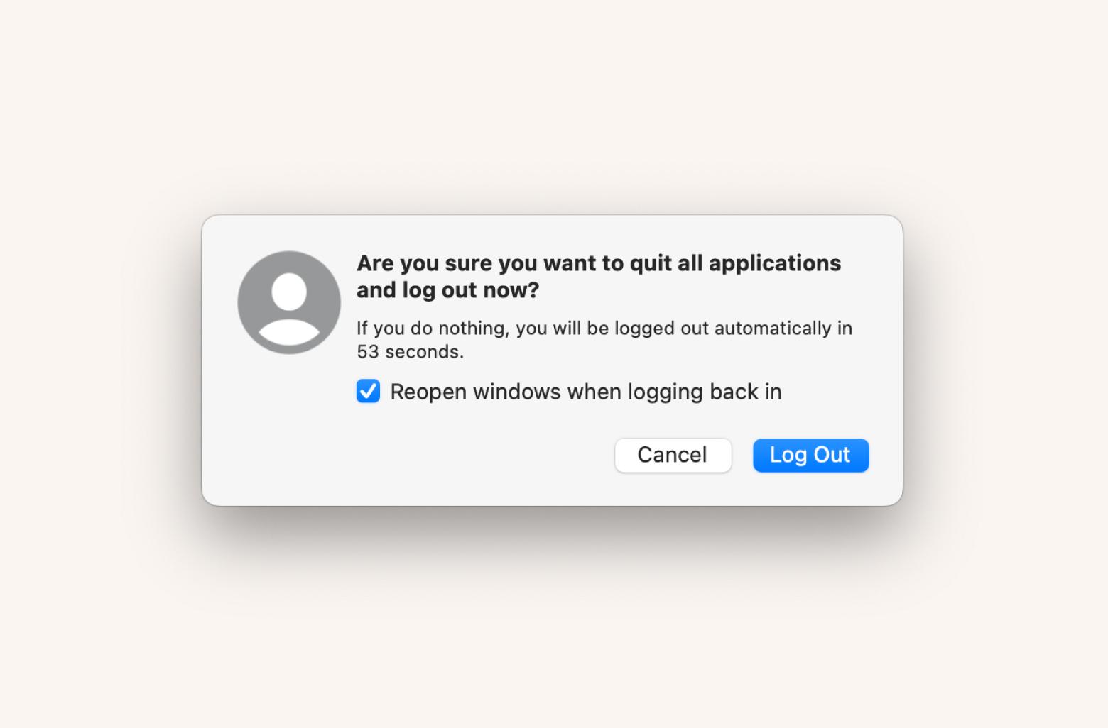 mac log out form account