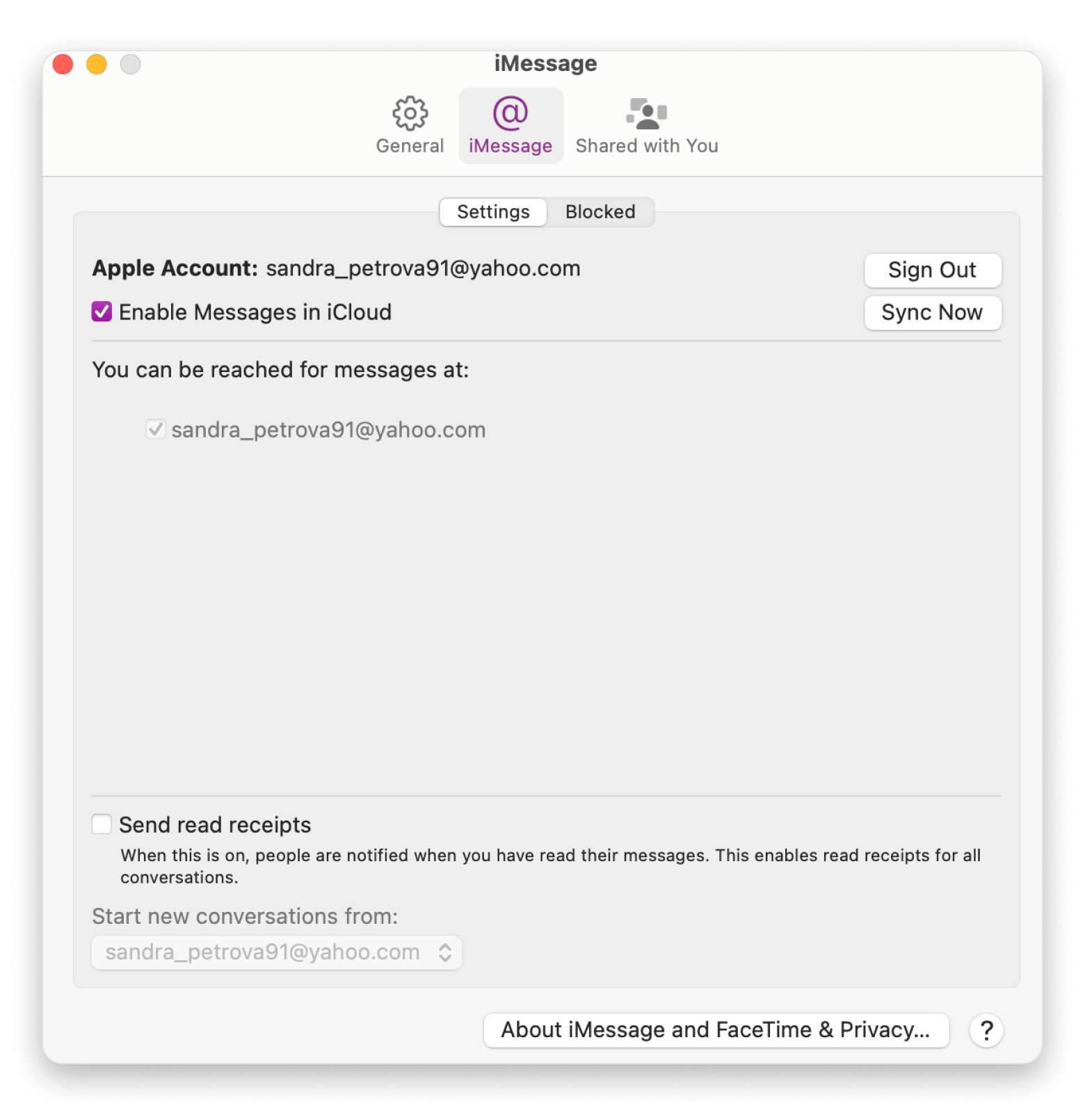 Mac messages settings imessage iCloud