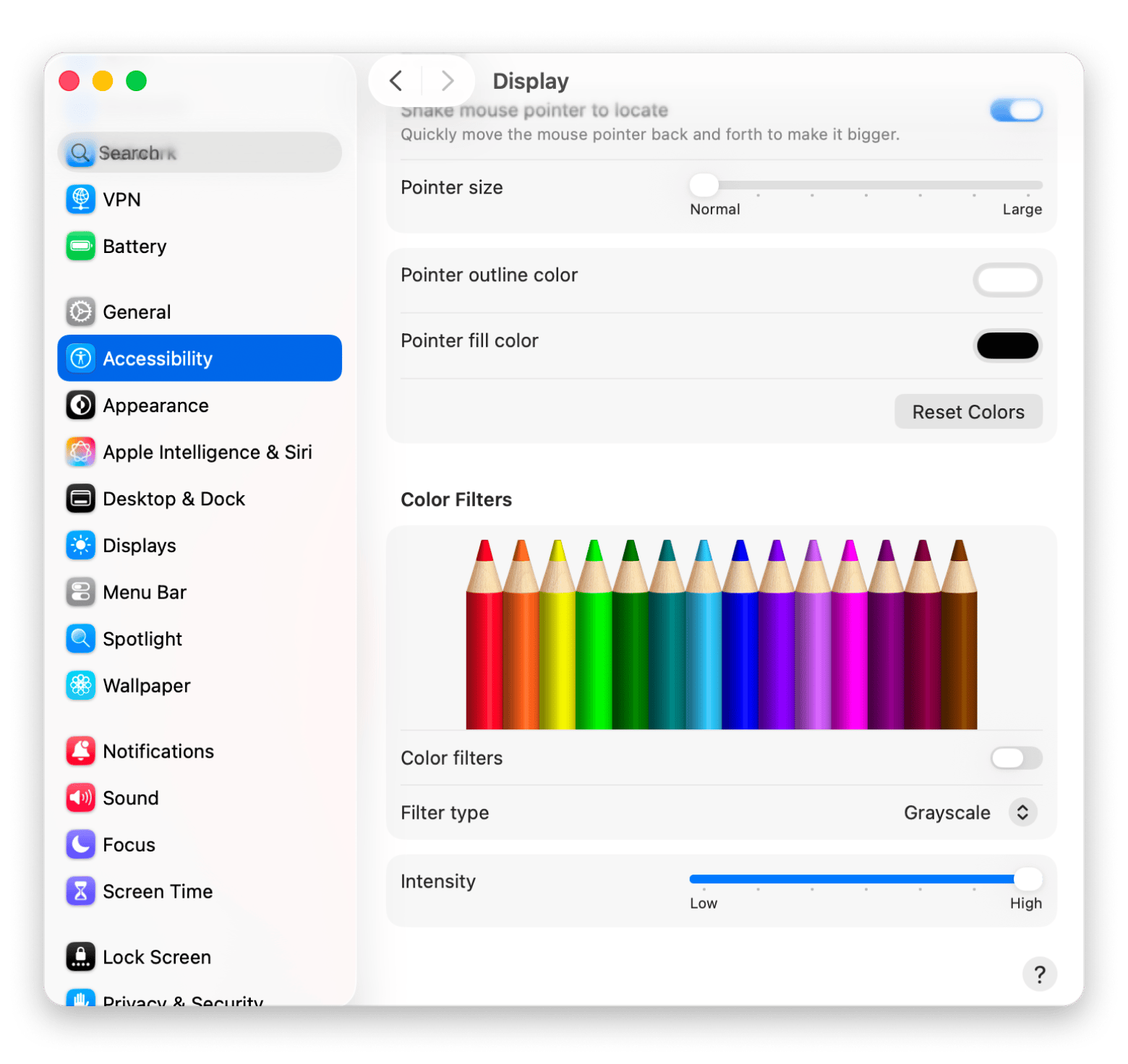 Mac pointer color settings Mac pointer color settings