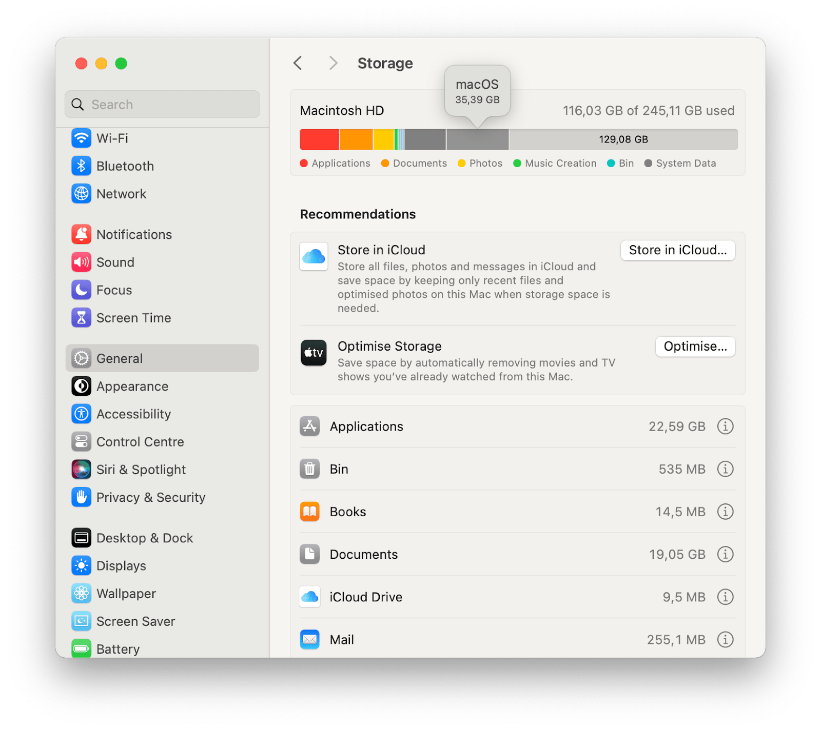 macbook storage settings