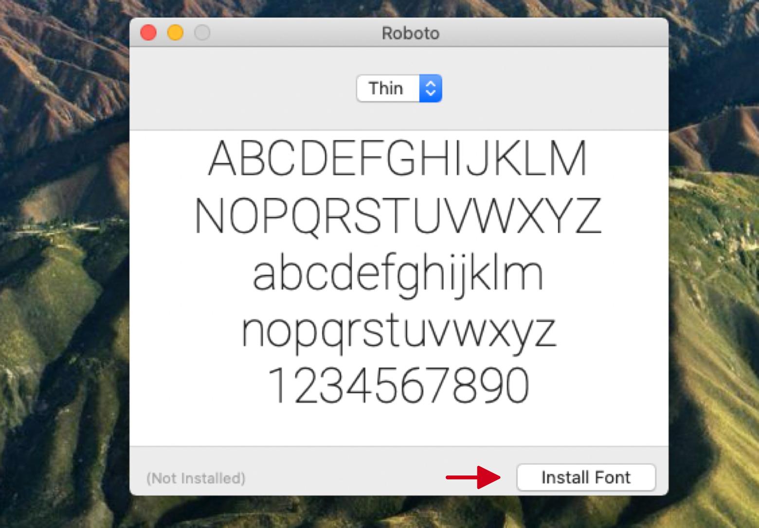 macOS Font Book tool