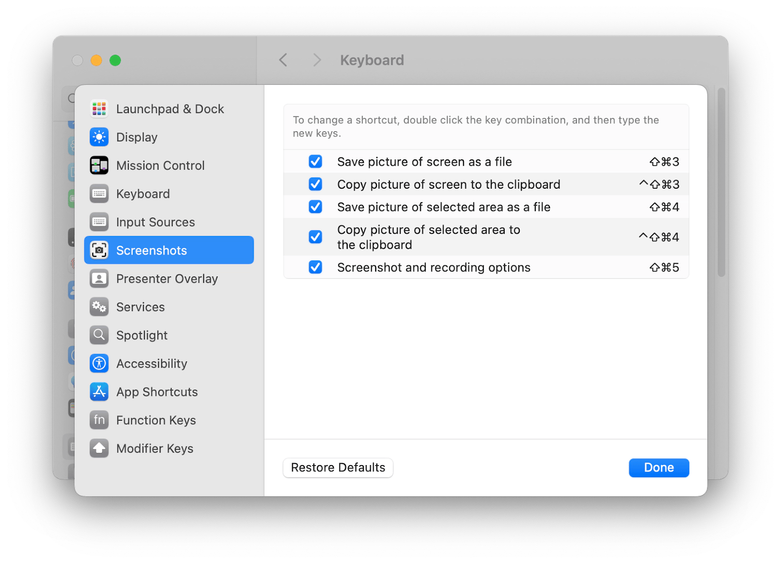 Mac Screenshot shortcuts