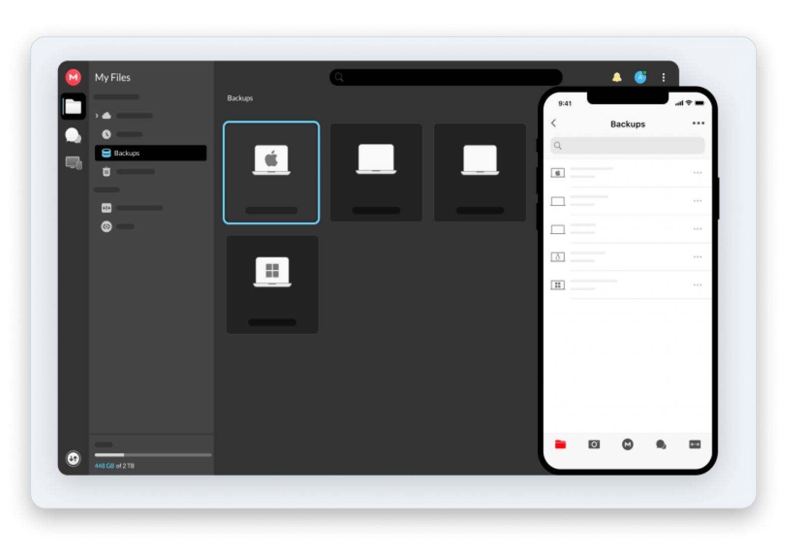 Mega Mac and iPhone interface 