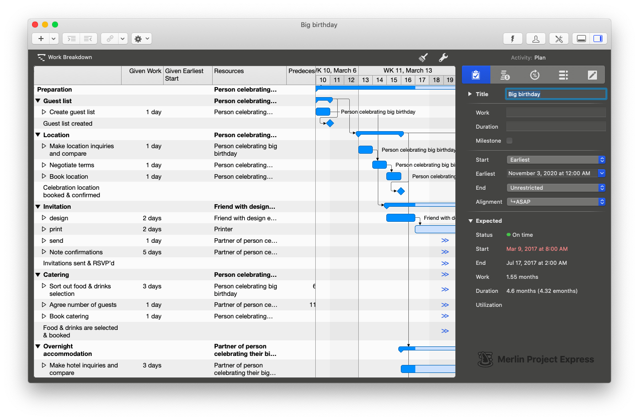 Merlin Project Express - Gantt for macOS