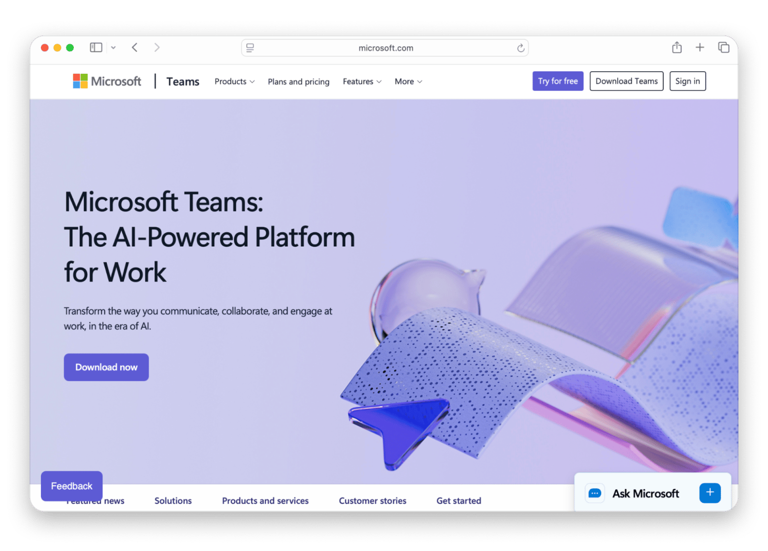 MS Teams website