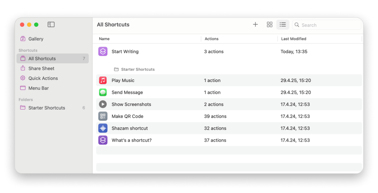 MindNode Classic showing Siri Shortcuts integration on Mac, available on Setapp.