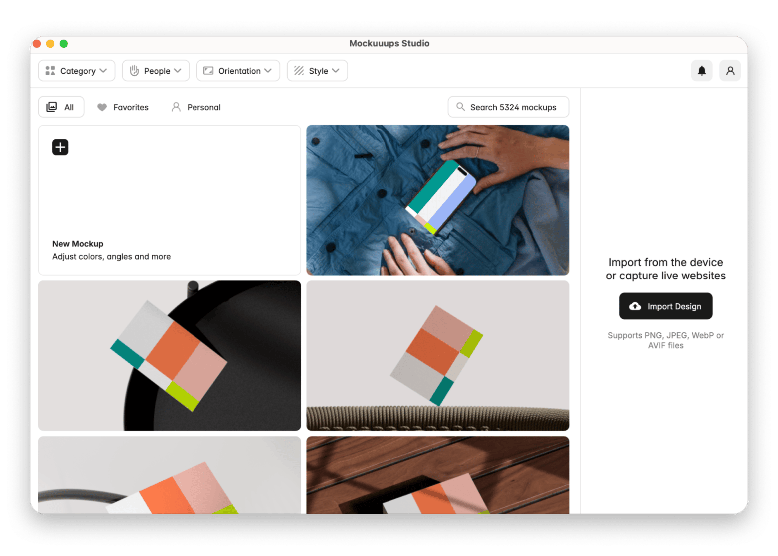 Creating a device mockup with Mockuuups Studio, a design tool available on Setapp