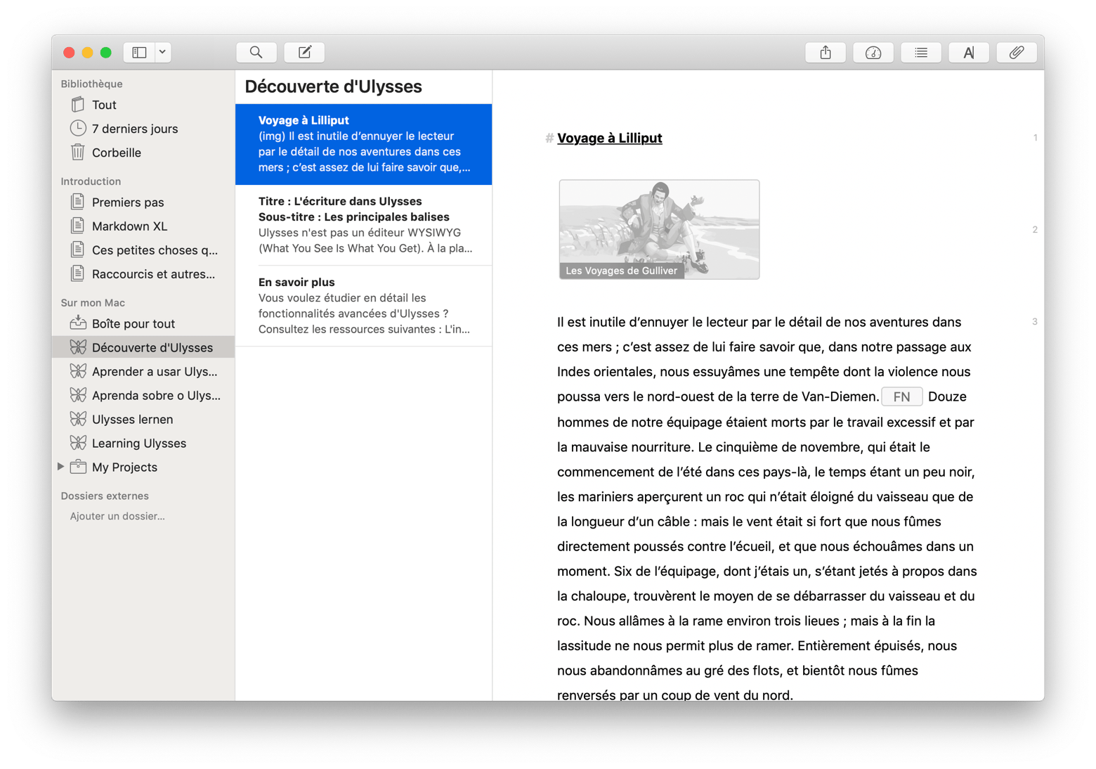 Modifier le texte dans Ulysses