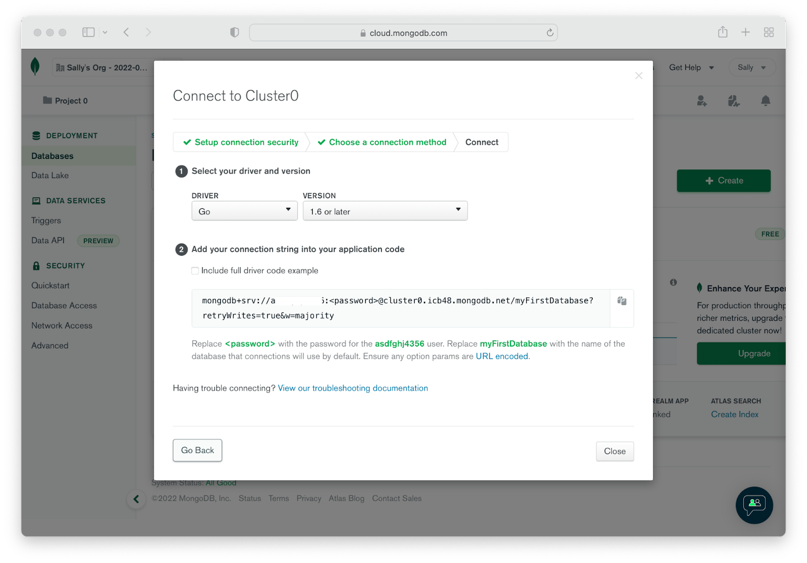 Connect to Cluster0