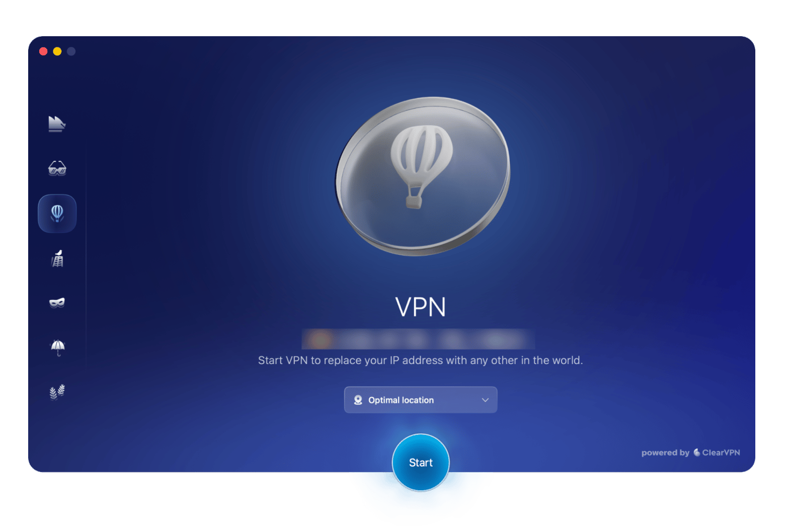 The VPN screen of Moonlock, a Mac security app available on Setapp