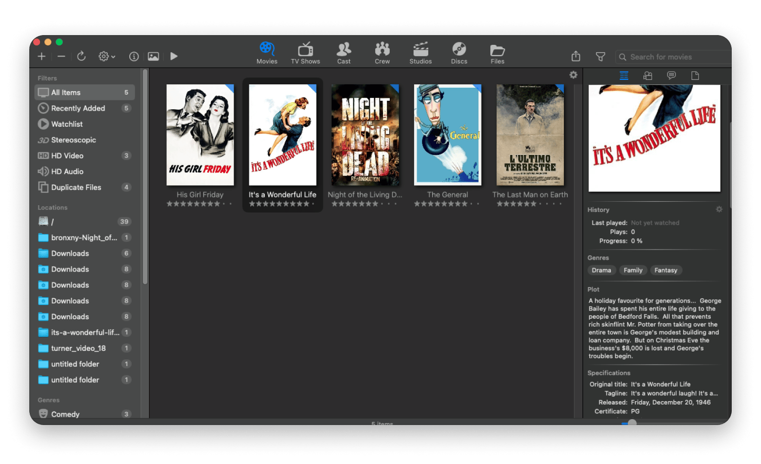 The interface of Movie Explorer Pro, a video cataloging app that's available on Setapp 