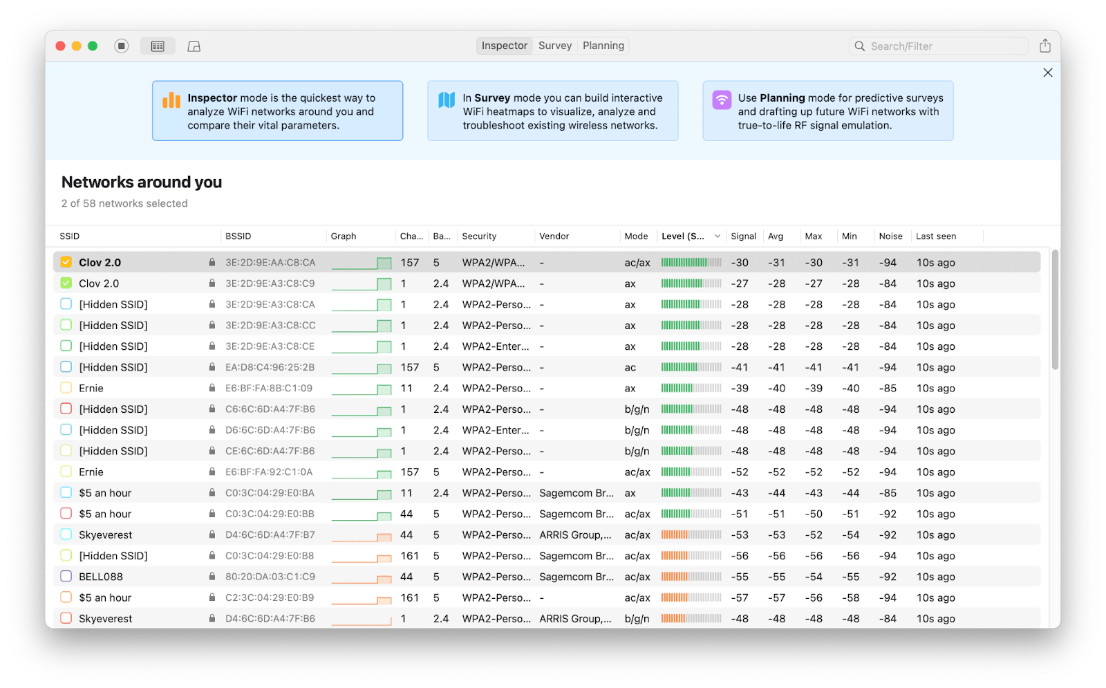 inspect networks around you