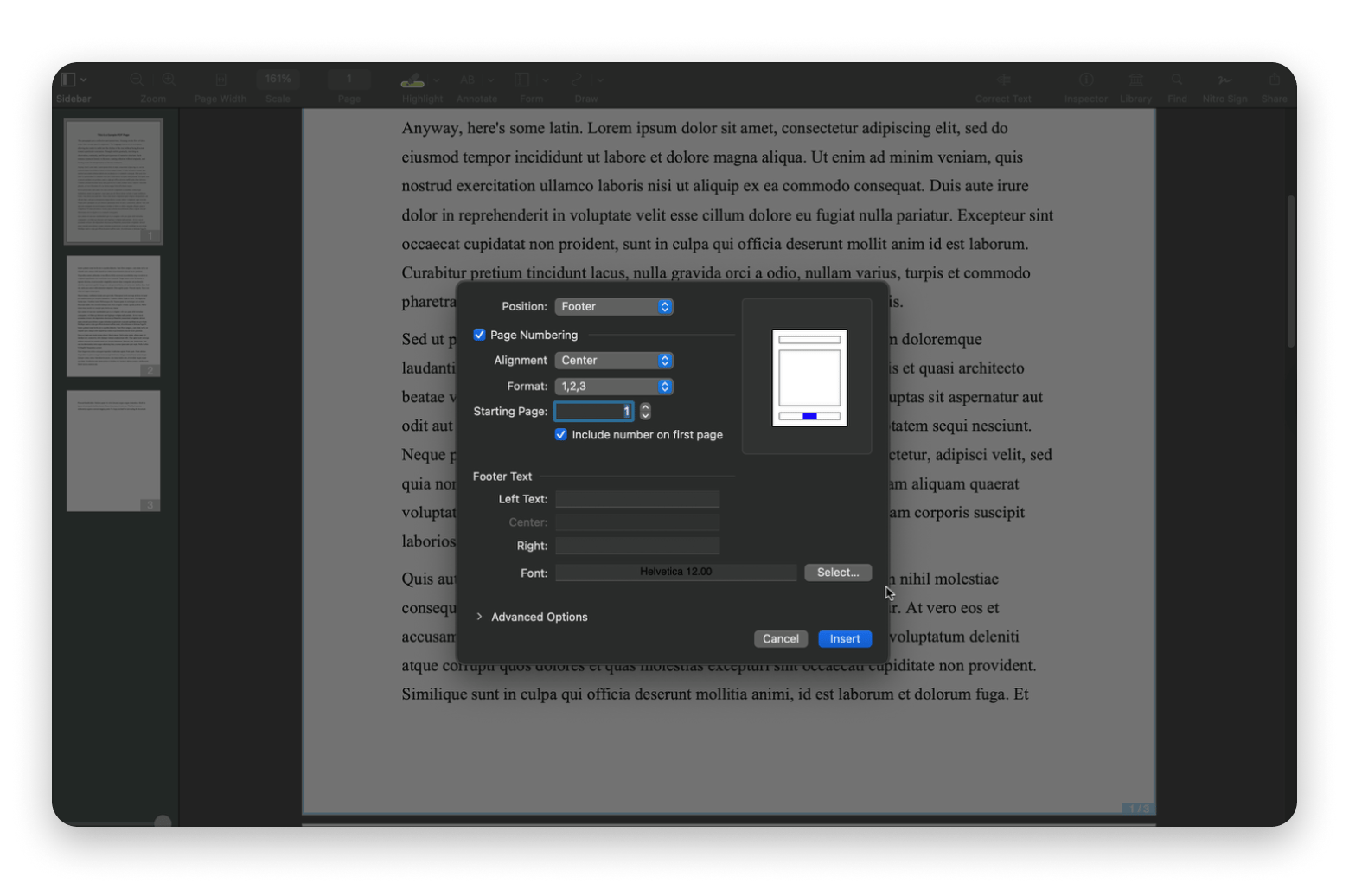 Adding page numbers to a PDF using NitroPDF Pro, a PDF app available on Setapp. Adding page numbers to a PDF using NitroPDF Pro, a PDF app available on Setapp.