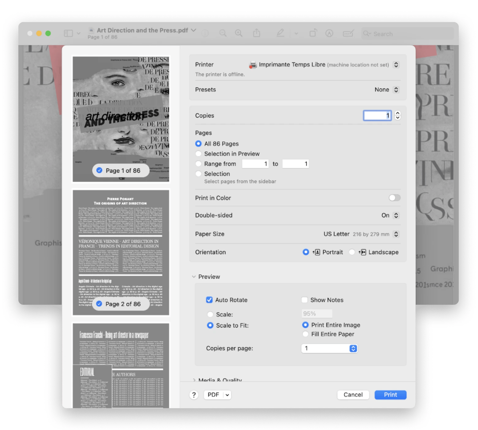 nitro pdf print in the menu bar