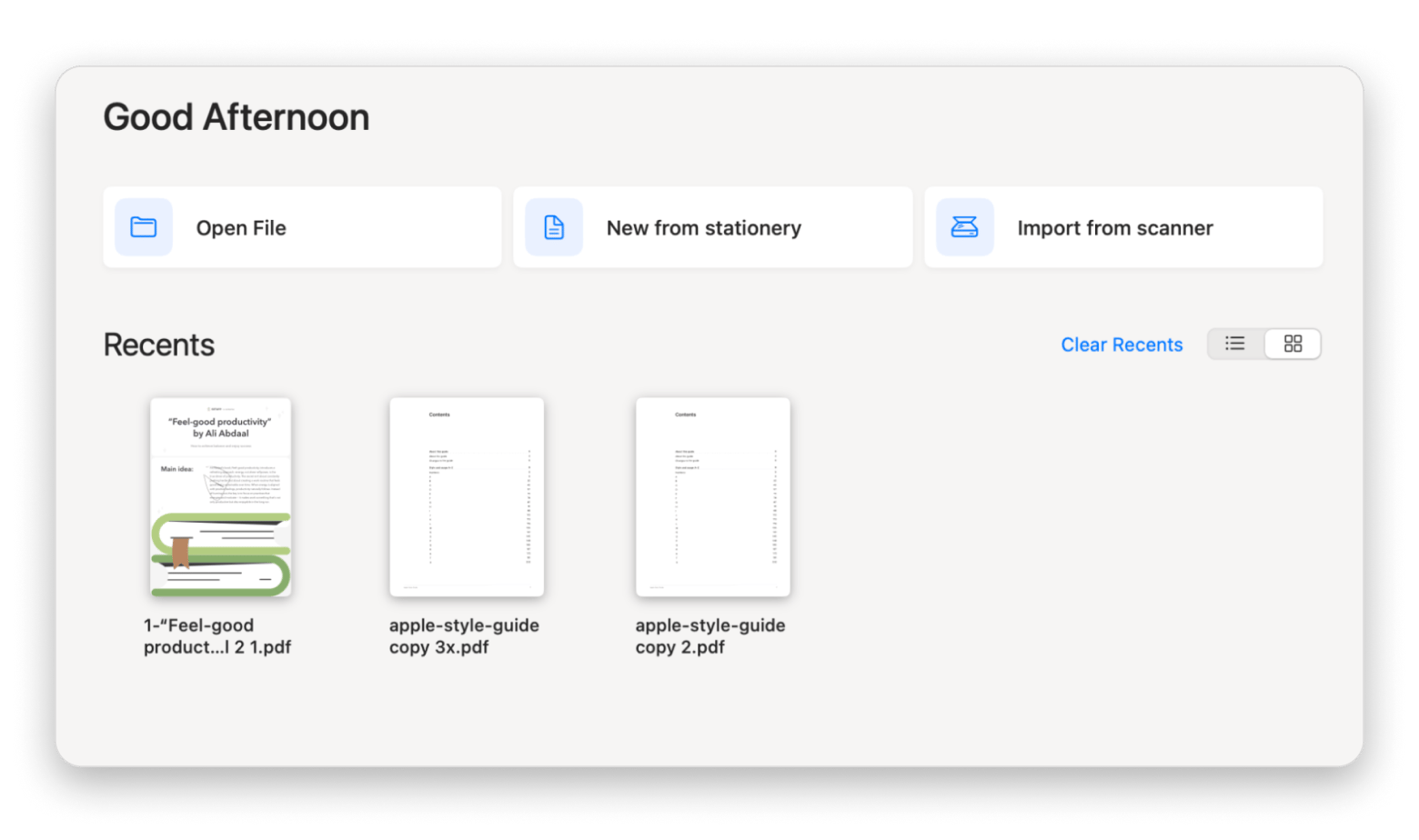 Nitro PDF Pro home screen with recent documents and file management options, PDF editor available on Setapp Nitro PDF Pro home screen with recent documents and file management options, PDF editor available on Setapp