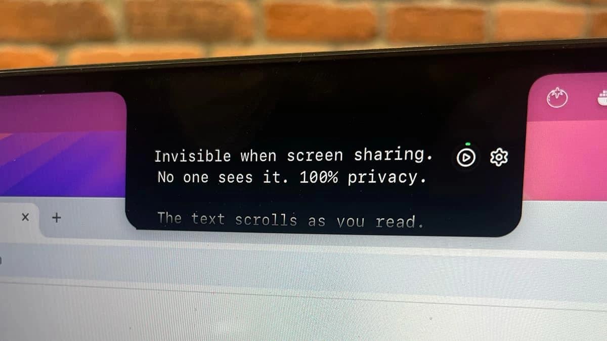 Reading notes via Notchie, a teleprompter tool available on Setapp
