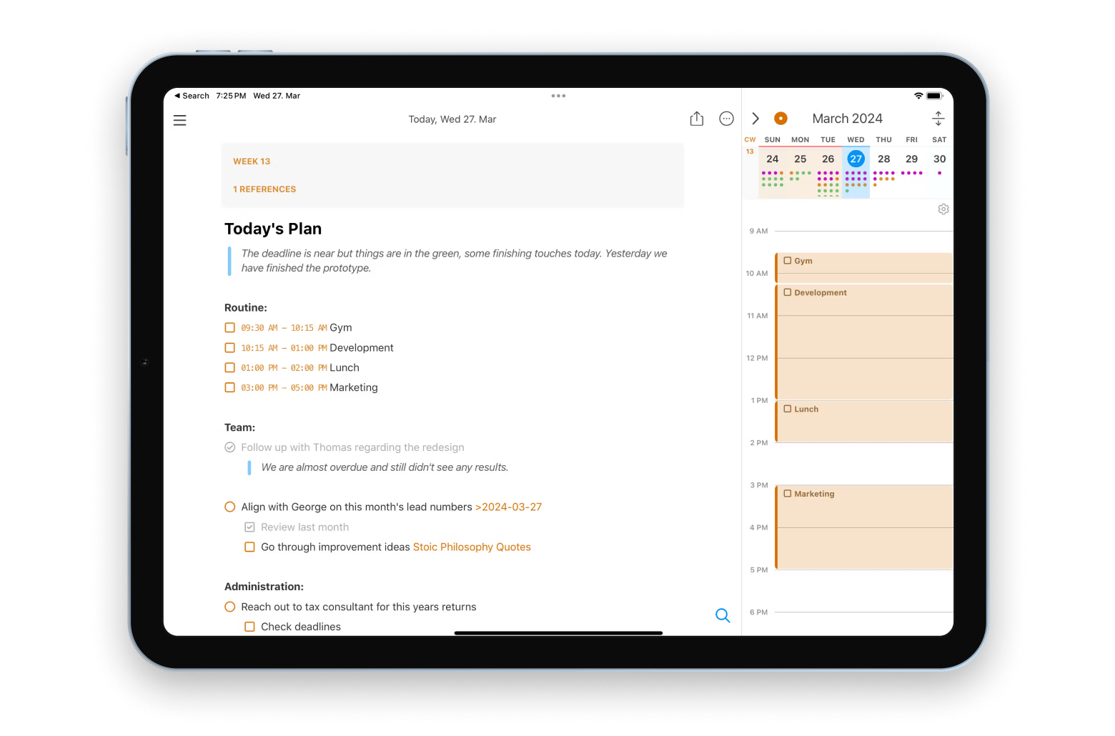 noteplan note taking app