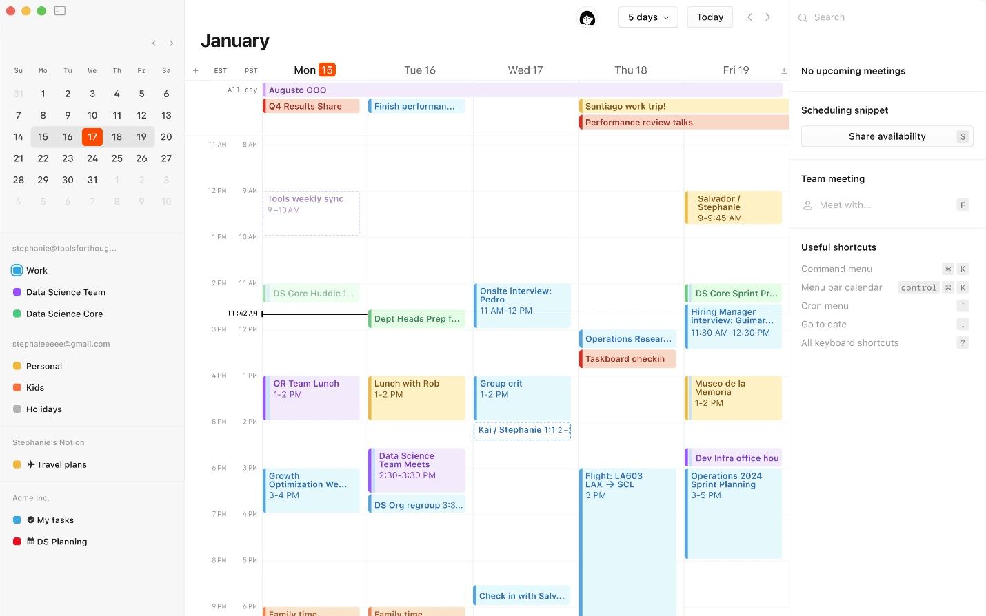 Weekly calendar in Notion
