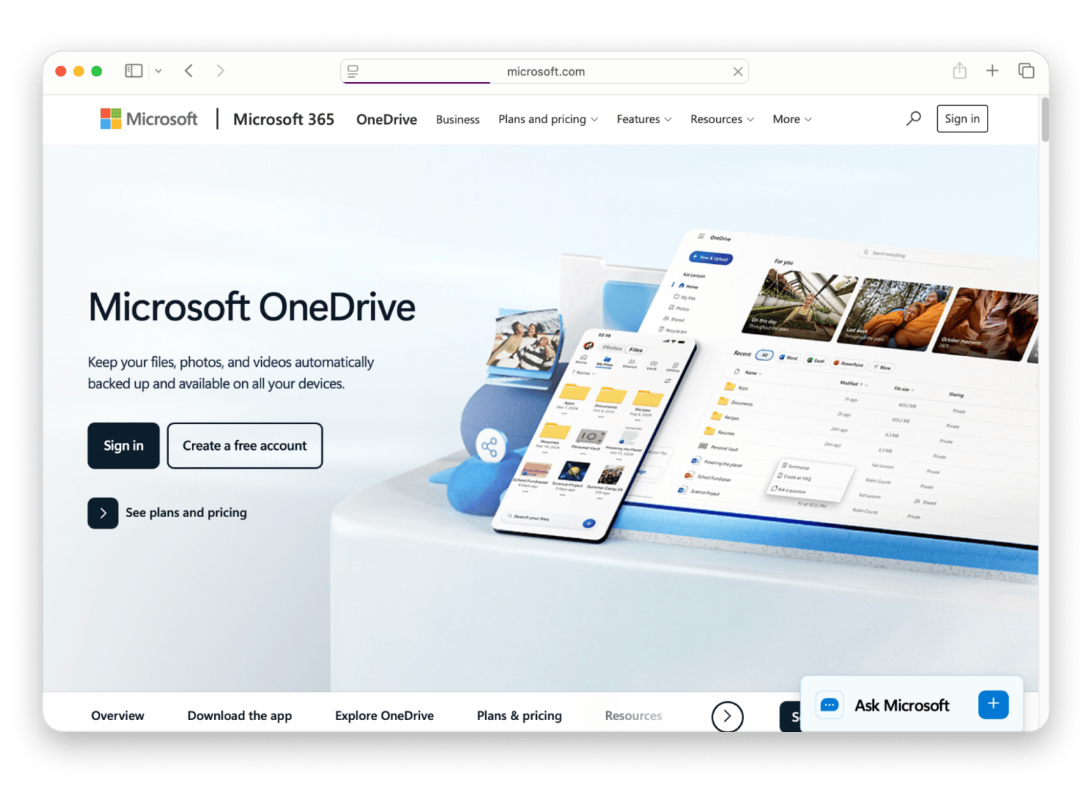 Onedrive website