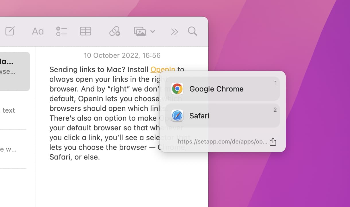 OpenIn to open link in your favorite browser