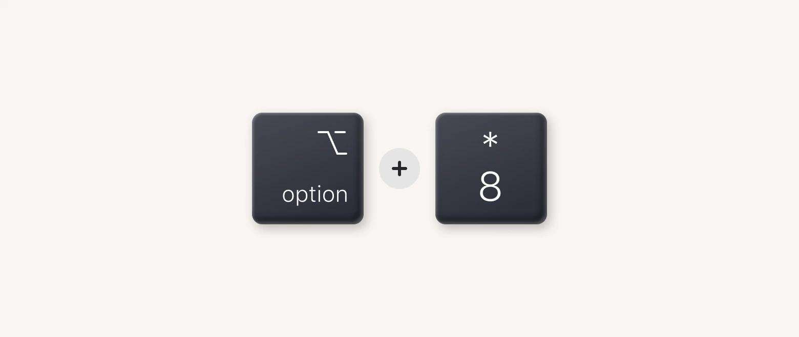 type a bullet point on a Mac shortcut 