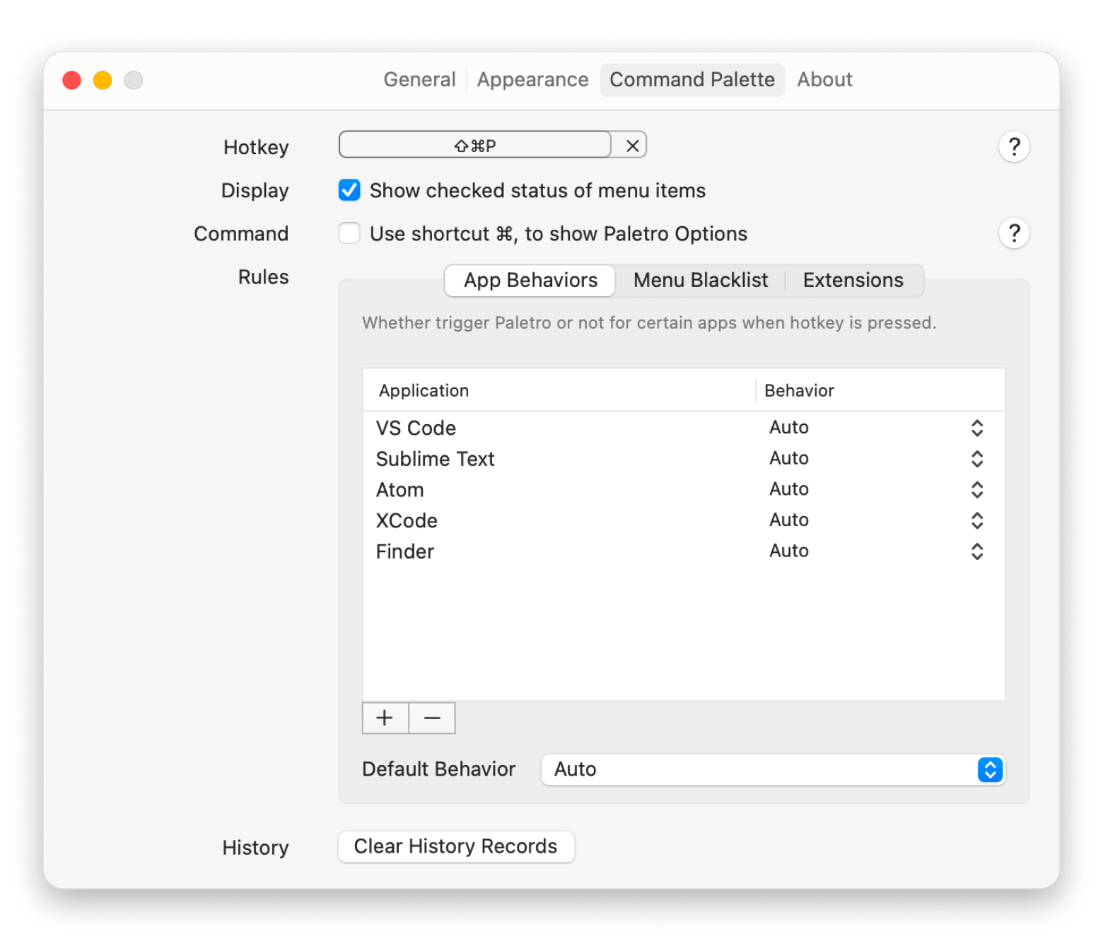 The command palette interface of Paletro, a shortcut launcher app available on Setapp