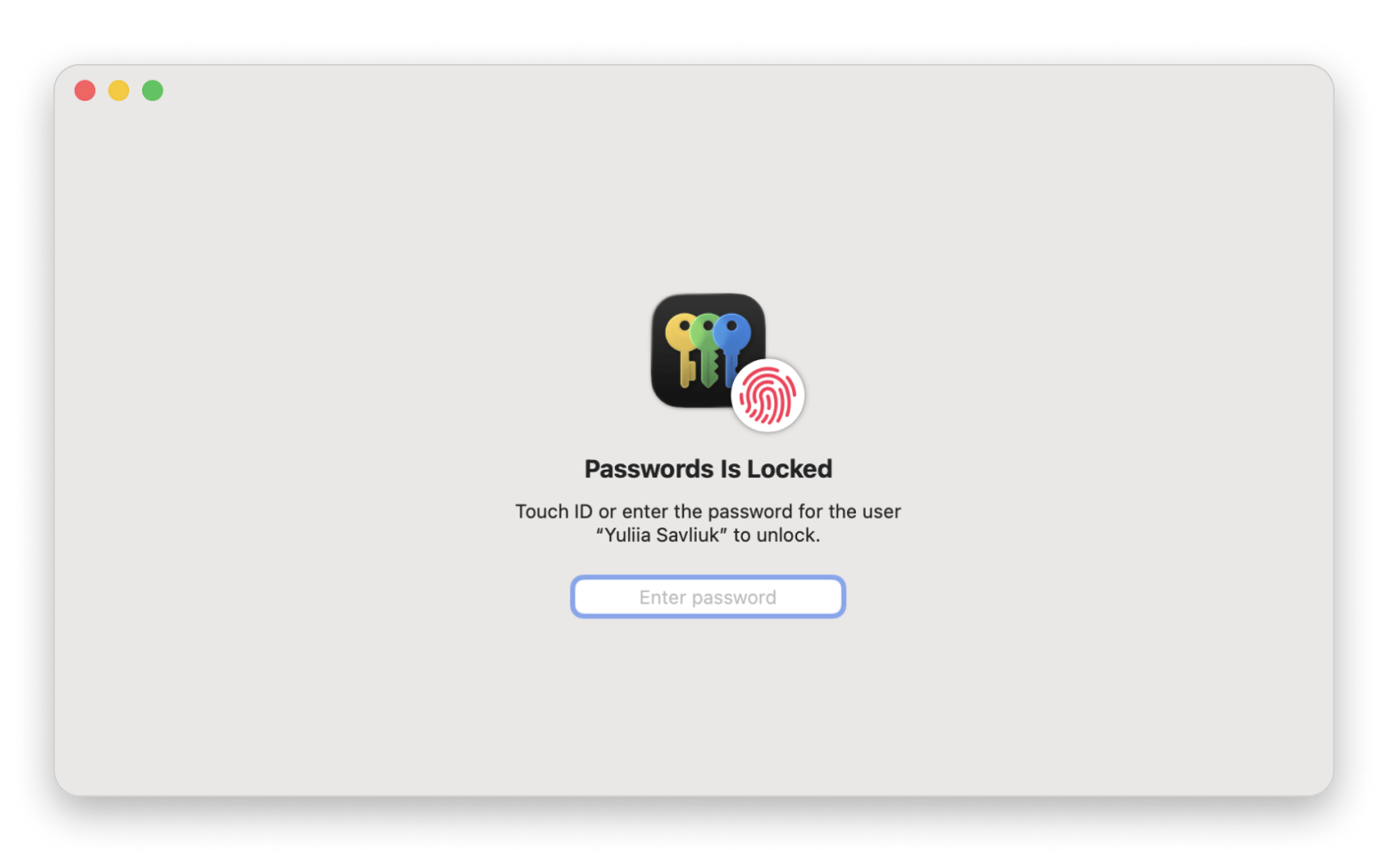 Passwords app view Mac Passwords app view Mac