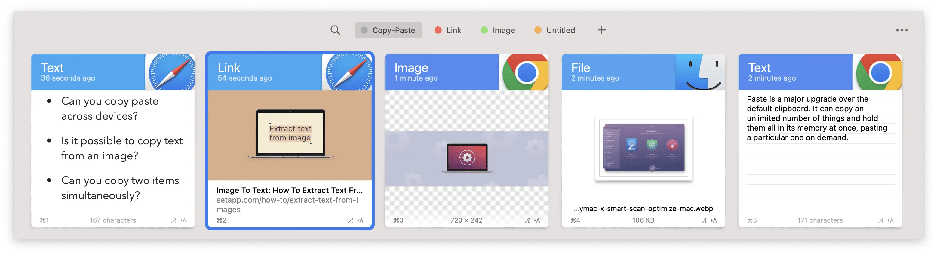 Paste, an alternative clipboard for Mac, iPhone, and iPad