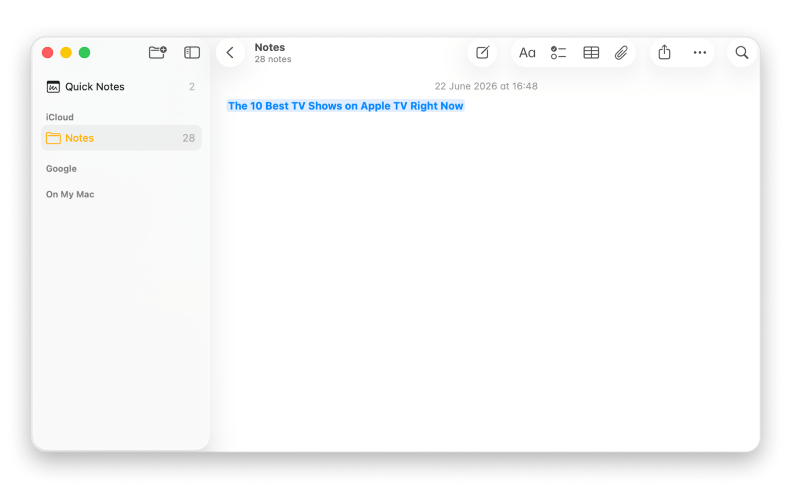 Paste formatting example