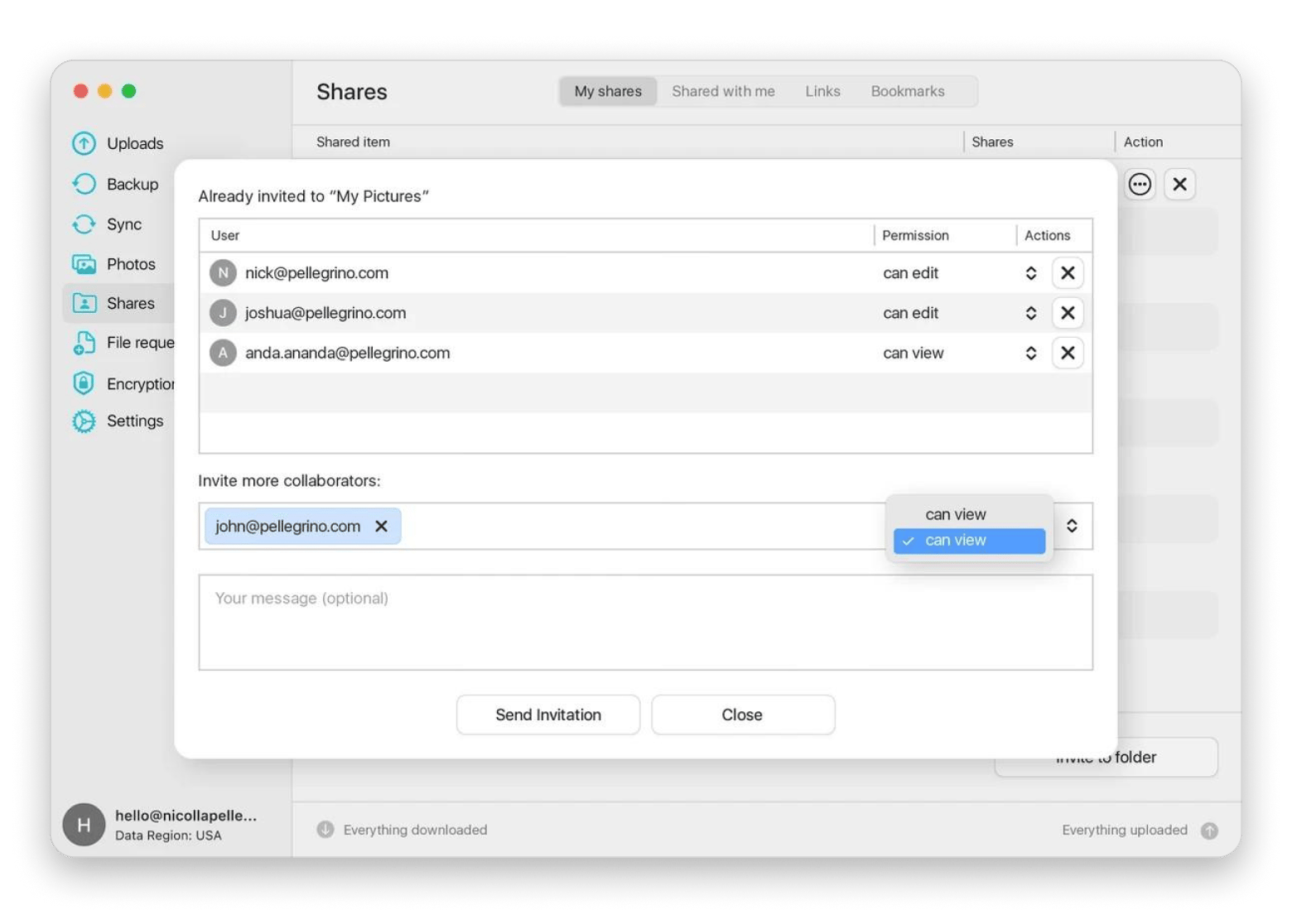 pcloud sharing on Mac 