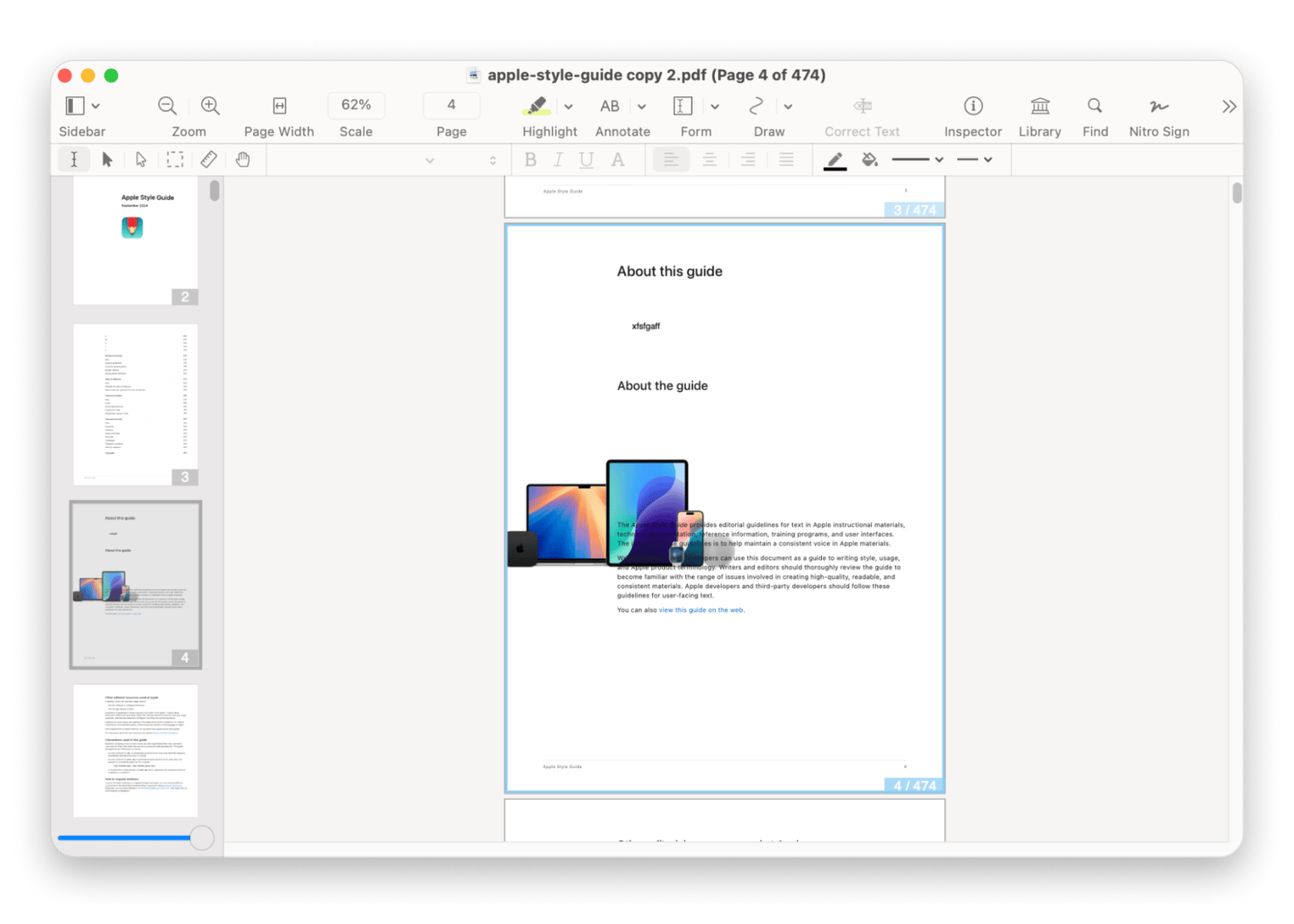 Editing in Nitro PDF Pro, a PDF editing tool that's available on Setapp 