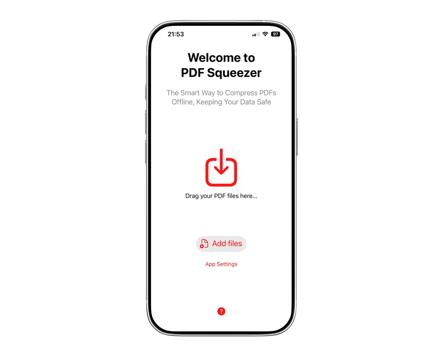 The interface of PDF Squeezer, a PDF compression app available on Setapp