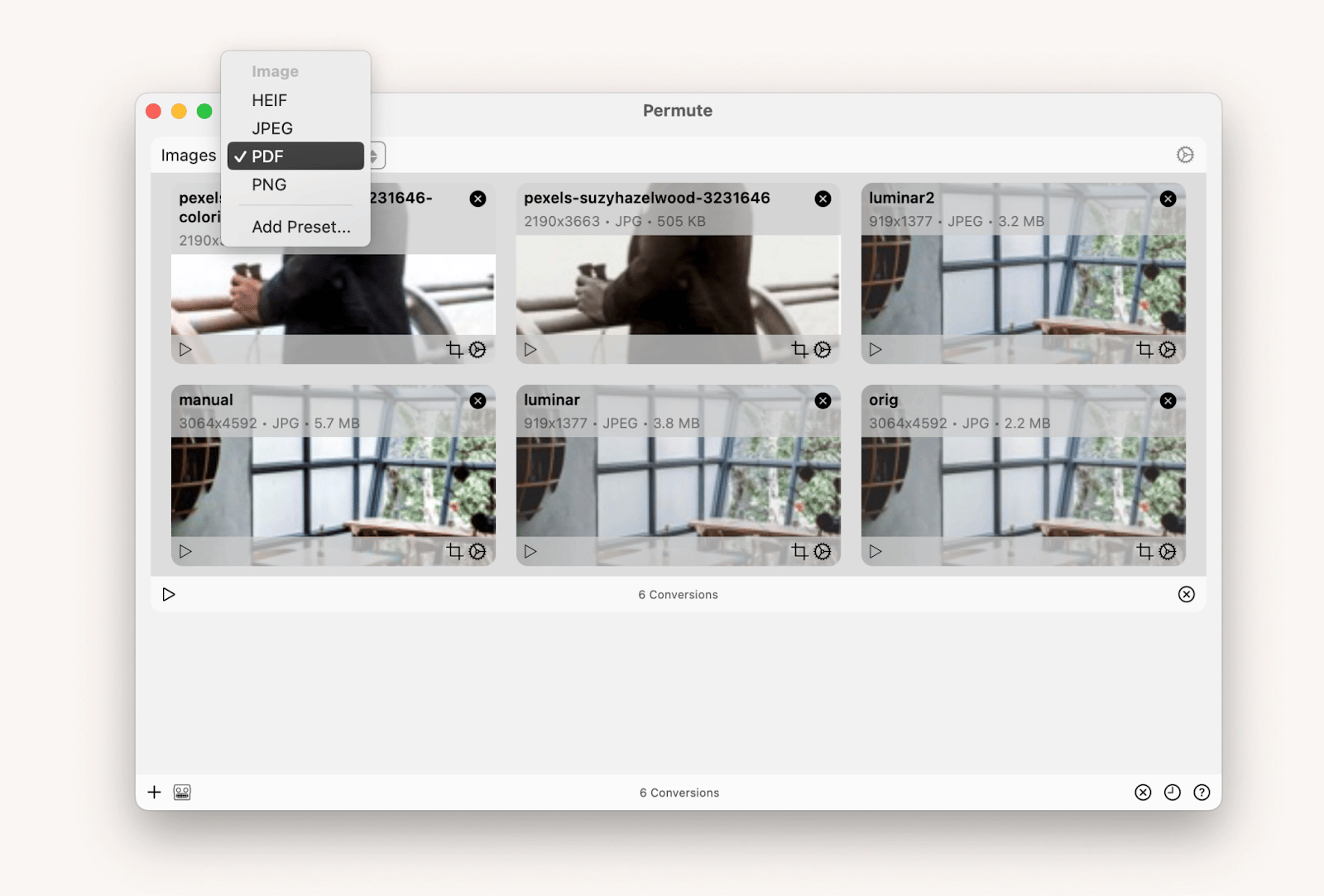 Turn screenshots to PDF in bulk with Permute converter