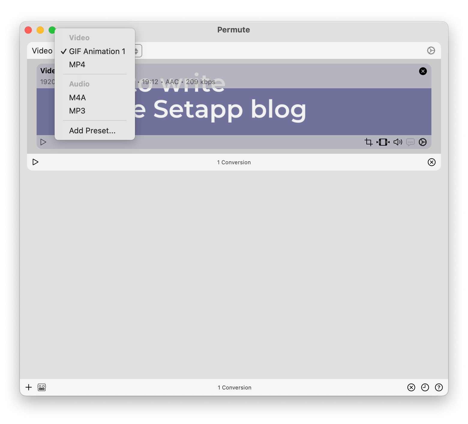 permute convert video to mp4